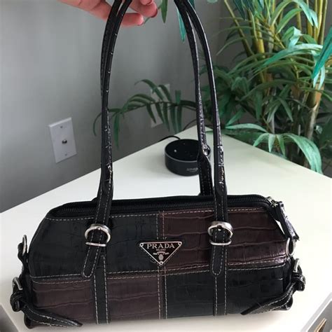 vintage small black prada bag|older purple prada handbags pictures.